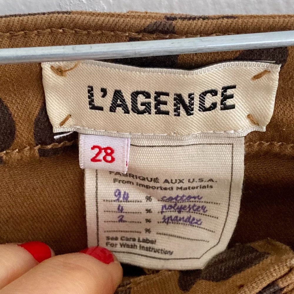L'AGENCE Jeans Leopard Print High Waist Skinny Cropped $375 Size 28 - Picture 9 of 9